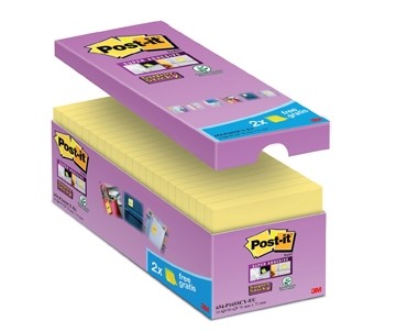 Super Sticky Notes voordeelpakken ft 76 x 76 mm, 14 blokken + 2 blokken gratis