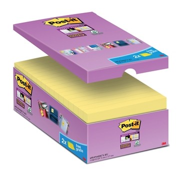 Super Sticky Notes voordeelpakken ft 76 x 127 mm, 14 blokken + 2 blokken gratis