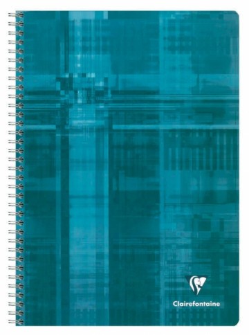 Clairefontaine schrift ft A4, 180 bladzijden, geruit 5 mm, spiraalbinding, geassorteerde kleuren