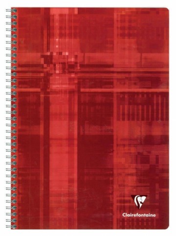 Clairefontaine schrift ft A4, 180 bladzijden, geruit 5 mm, spiraalbinding, geassorteerde kleuren