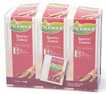 Pickwick thee, zoethout, pak van 25 stuks 