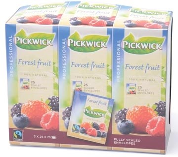 Pickwick thee, bosvruchten, fairtrade, pak van 25 stuks 