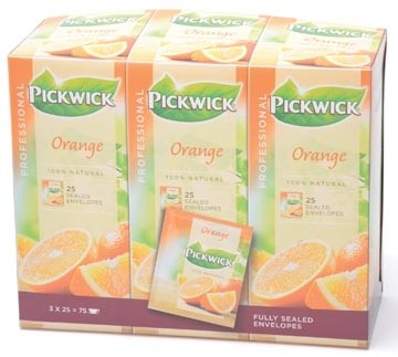 Pickwick thee, sinaasappel, pak van 25 stuks 