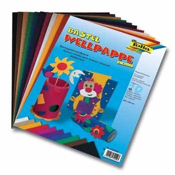 Folia golfkarton ft 25 x 35 cm, 10 geassorteerde kleuren