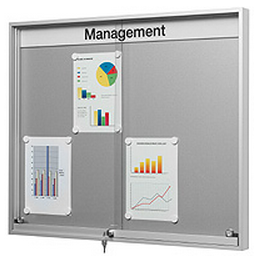 Schuifdeur vitrinekast B1600 x H1060 mm (DIN7x3= 21 A4)