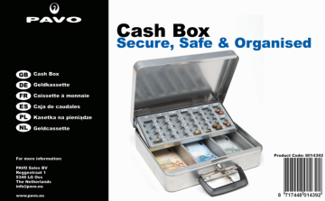 Geldkistje 30 cm Grijs incl. money manager lade