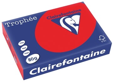 Clairefontaine Trophée Intens A4 koraalrood, 80 g, 500 vel