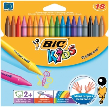 Bic waskrijt Plastidecor 18 stuks