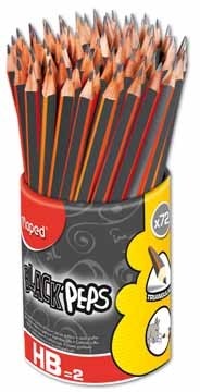 Maped potlood Black'Peps HB, pot met 72 stuks, zonder gum