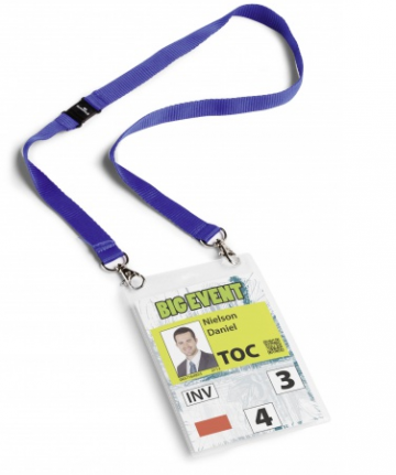 Congres badge A6 met textielkoord duo   PAK10 