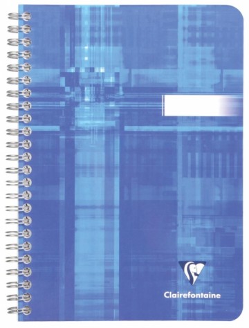 Clairefontaine schrift ft 14,8 x 21 cm, 180 bladzijden, gelijnd, spiraalbinding, geassorteerde kleuren
