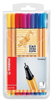 Stabilo fineliner Point 88 etui van 20 stuks in geassorteerde kleuren