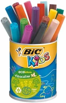 Bic Kids Viltstift Visacolor XL Ecolutions 18 stuks in een metalen pot