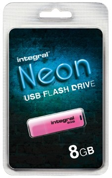 Integral Neon USB stick 2.0, 8 GB, roze