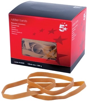 5 Star elastieken 9 mm x 120 mm, doos van 500 g