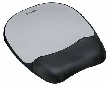Fellowes muismat met polssteun Memory Foam zwart/zilver