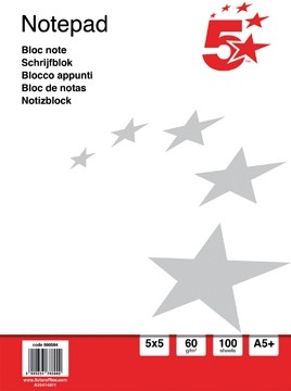 5 Star basis notitieboek, ft A5+, 100 vel, 60 gram