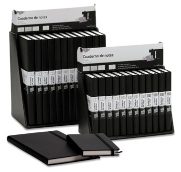 Luxe notitieboekje ft A5  zwart  gelijnd  96 pag Unipapel