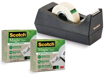 Scotch plakbandafroller C38 met drie rolletjes tape