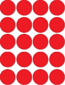 Apli ronde etiketten in etui diameter 19 mm, rood, 560 stuks, 20 per blad