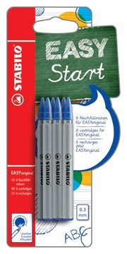 Stabilo vulling EasyOrginal fijn blauw blister met 6 stuks