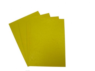 Leder look cover A4 250g geel Pak100