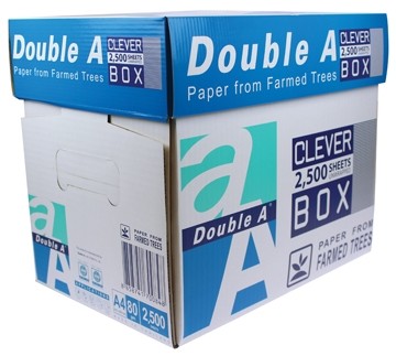 Double A printpapier ft 21 x 29,7 cm (A4), doos van 2.500 blad