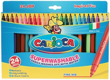 Carioca Viltstift Joy Superwashable 24 stiften in een kartonnen etui