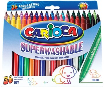 Carioca Viltstift Joy Superwashable 36 stiften in een kartonnen etui