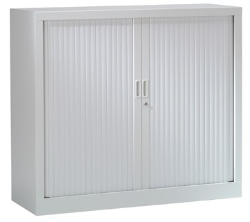 Roldeurkast lichtgrijs, hoogte 100 cm