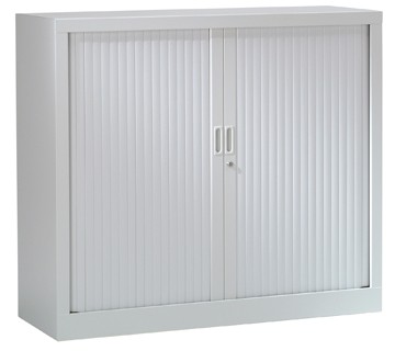 Roldeurkast lichtgrijs, hoogte 136 cm