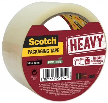 Scotch verpakkingsplakband Heavy, ft 50 mm x 50 m, PP, transparant, individuele verpakking 