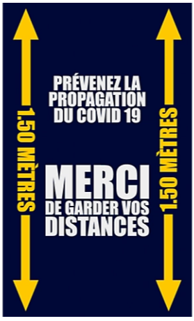 Houd afstand voetmat francais 3