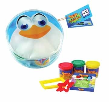 Jovi boetseerpasta Blandiver pinguïn zakje met 3 potjes Blandiver boetseerpasta van 50 g, 2 plastic bo...