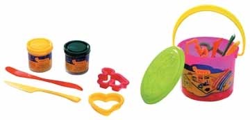 Jovi boetseerpasta Blandiver kleurrijke emmertje met 4 potjes boetseerpasta van 70 cc in geassorteerde...