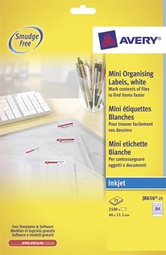 Avery Mini-etiketten 46 x 11,1 mm wit Doos van 2100 etiketten