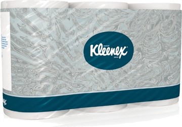 Kleenex toiletpapier 3-laags, pak van 6 rollen, 350 vellen per rol, wit