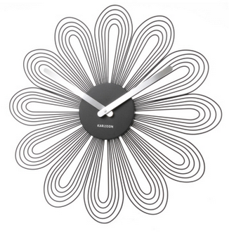 Wand Klok 52 cm Petals Karlsson chique zwart