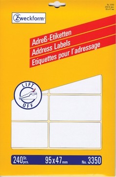 Avery Adresetiketten 95 x 47 mm Wit Doos van 240 etiketten