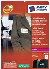 Avery zelfklevende zijden badge ft 50 x 80 mm, pak van 200 stuks voor LASERJET