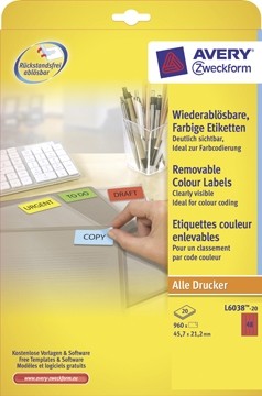 AVERY Mini-etiketten rood PAK5