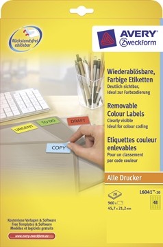 AVERY Mini-etiketten geel PAK5