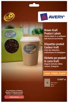 AVERY Productetiketten uit karton ft 63,5 x 42,3 mm, ovaal, 360 stuks, 18 per blad