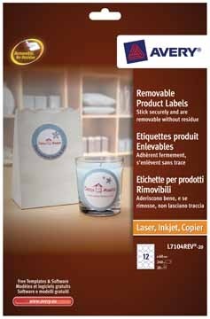 AVERY Afneembare productetiketten diameter: 60 mm, rond, 240 stuks, 12 per blad, doos van 20 blad