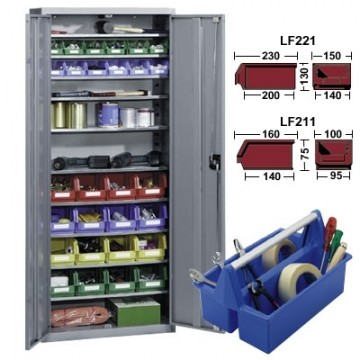 TOP FIX- magazijnkast incl. 28 bakken + gereedschapsbox