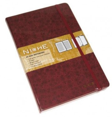 Luxe FASHION notitieboekje (A5) NICHE leatherlook gelinieerd, bordeaux