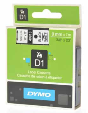D1 LETTERTAPE DYMO 40913 1000/5000 9MMX7M WIT/ZWART