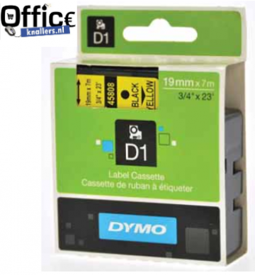LETTERTAPE DYMO 43618 1000/5000 6MMX7M GEEL/ZWART