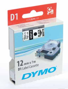 LETTERTAPE DYMO 45013 1000 12MMX7M WIT/ZWART