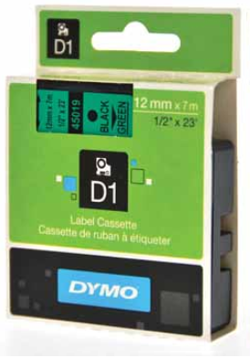 LETTERTAPE DYMO 45019 1000 12MMX7M GROEN/ZWART